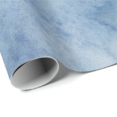 Papier Cadeau Aquarelle bleue Texture (Coin rond)