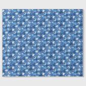 Papier Cadeau Aquarelle bleue Whimsical Moths and Moon (Plat)