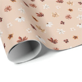 Papier Cadeau Aquarelle Boho motif floral (Coin rond)