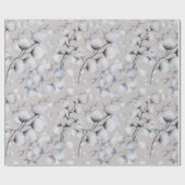 Papier Cadeau Aquarelle Botanique d'hiver (Plat)