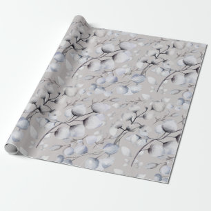 Papier Cadeau Aquarelle Botanique d'hiver