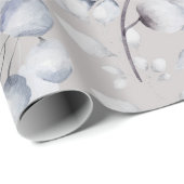 Papier Cadeau Aquarelle Botanique d'hiver (Coin rond)