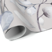 Papier Cadeau Aquarelle Botanique d'hiver (Coin rond)