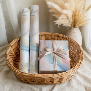Papier Cadeau Aquarelle botanique pastel élégante