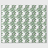 Papier Cadeau Aquarelle botanique rustique Vert Mariage Cadeau (Plat)