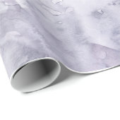 Papier Cadeau Aquarelle brumeuse pourpre grise d'arrière - plan (Coin rond)