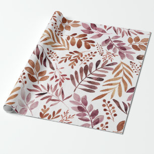 Papier Cadeau Aquarelle Burgundy papier d'emballage feuille