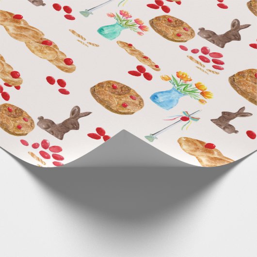 Papier Cadeau Aquarelle Cadeau grec Pâques enveloppé (Coin)