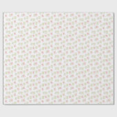 Papier Cadeau Aquarelle Carreaux de Mahjong rose (Plat)