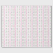 Papier Cadeau Aquarelle Carreaux de Mahjong rose et vert (Plat)