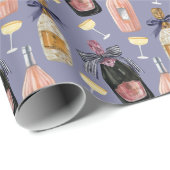 Papier Cadeau Aquarelle Champagne français (Coin rond)