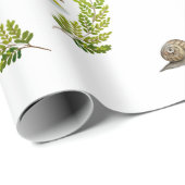 Papier Cadeau Aquarelle champignon motif et escargot (Coin rond)