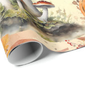 Papier Cadeau Aquarelle Chat Sorcière Halloween heureux (Coin rond)