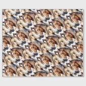 Papier Cadeau Aquarelle Chevaux mignons Animaux Nature (Plat)