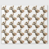 Papier Cadeau Aquarelle Chèvre animal de ferme (Plat)