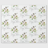 Papier Cadeau Aquarelle Chickadee Oiseau Nature Art (Plat)