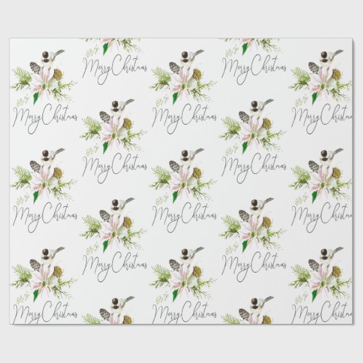 Papier Cadeau Aquarelle Chickadee Oiseau Nature Art (Plat)