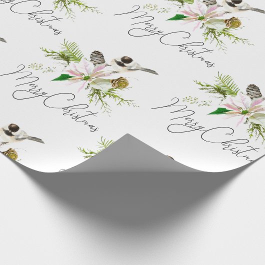 Papier Cadeau Aquarelle Chickadee Oiseau Nature Art (Coin)