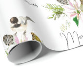 Papier Cadeau Aquarelle Chickadee Oiseau Nature Art (Coin rond)