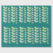 Papier Cadeau Aquarelle Chickadees & Feuilles (Plat)