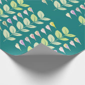 Papier Cadeau Aquarelle Chickadees & Feuilles (Coin)