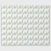 Papier Cadeau Aquarelle Chinoiserie Bleu et rose Ginger Jars (Plat)