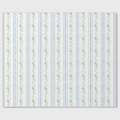 Papier Cadeau Aquarelle Chinoiserie Blue Christmas Flowers (Plat)