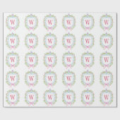 Papier Cadeau Aquarelle Chinoiserie Ginger Jars Monogram Crest (Plat)
