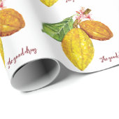 Papier Cadeau Aquarelle chocolat fruit (Coin rond)