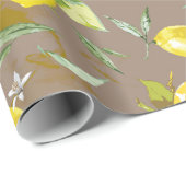 Papier Cadeau Aquarelle citron (Coin rond)