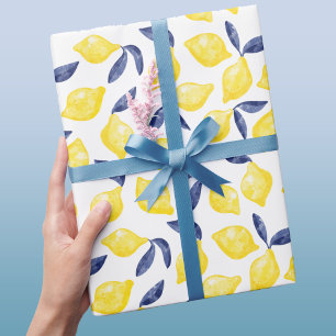 Papier Cadeau Aquarelle Citron Motif