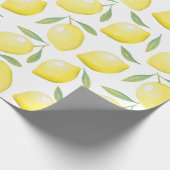 Papier Cadeau Aquarelle Citrons jaunes (Coin)