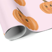 Papier Cadeau Aquarelle Citrouille (Coin rond)