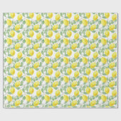 Papier Cadeau Aquarelle claire Citrons Citrus Verdure été (Plat)