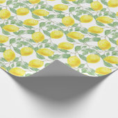 Papier Cadeau Aquarelle claire Citrons Citrus Verdure été (Coin)