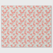 Papier Cadeau Aquarelle Coeurs roses Motif Saint-Valentin (Plat)