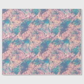 Papier Cadeau Aquarelle colorée Abstraite motif floral (Plat)