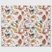 Papier Cadeau Aquarelle colorée Automne Feuillage d'automne Feui (Plat)