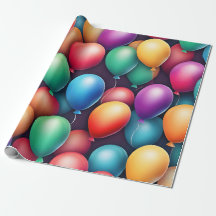 Aquarelle Colorée Ballons sans mer Anniversaire