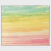 Papier Cadeau Aquarelle colorée Brosses (Plat)