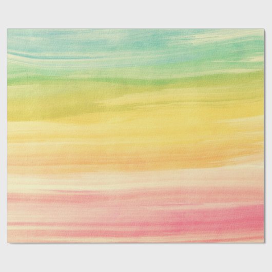 Papier Cadeau Aquarelle colorée Brosses (Plat)