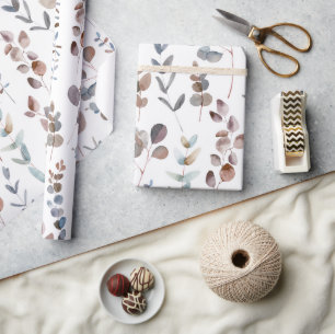 Papier Cadeau Aquarelle colorée d'Eucalyptus