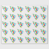 Papier Cadeau Aquarelle colorée du sapin de Noël (Plat)