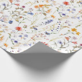 Papier Cadeau Aquarelle colorée fleur sauvage (Coin)