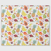 Papier Cadeau Aquarelle colorée Fruits Motif (Plat)