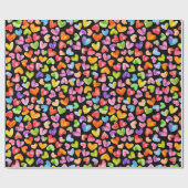 Papier Cadeau Aquarelle colorée Rainbow Heart Motif (Plat)