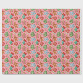 Papier Cadeau Aquarelle Cookies de Noël (Plat)