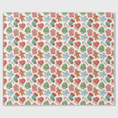 Papier Cadeau Aquarelle Cookies de Noël (Plat)