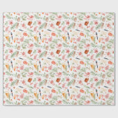 Papier Cadeau Aquarelle cosmétique floraux de Noël (Plat)