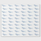 Papier Cadeau Aquarelle côtière bleu Polka Dot Dolphin (Plat)